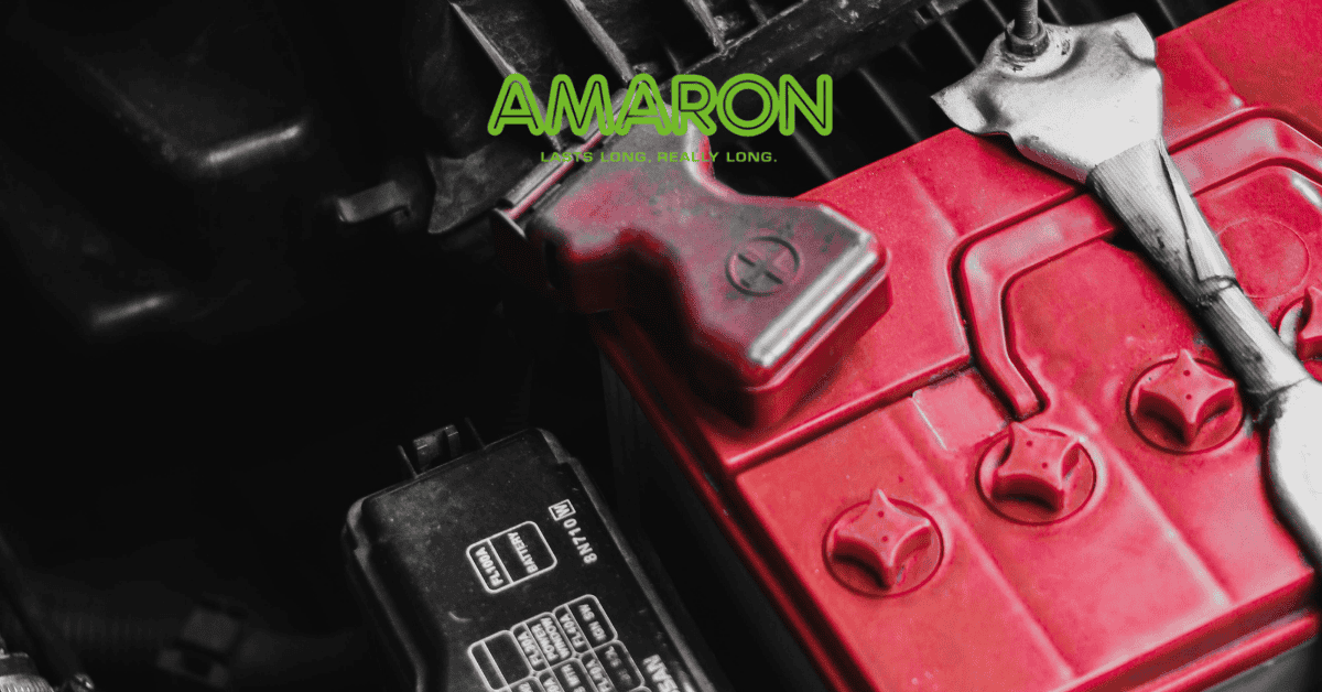 Car battery in Car Engine Bay